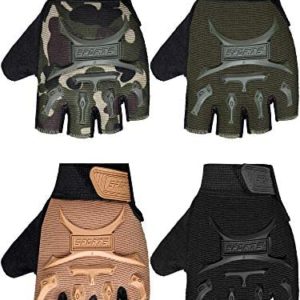 4 Pairs Kids Cycling Gloves Half Finger Bike Gloves Non-Slip Mitten Sport Gloves for Boys and Girls