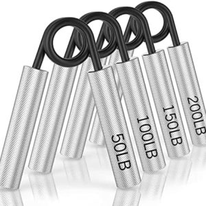 ZEAGUS Grip Strength Trainer Set,50LB-350LB Metal Hand Grip Strengthener,Non-Slip Heavy-Duty Forearm Exerciser,Hand Gripper for Muscle Building and Hand Rehabilitation Exercising