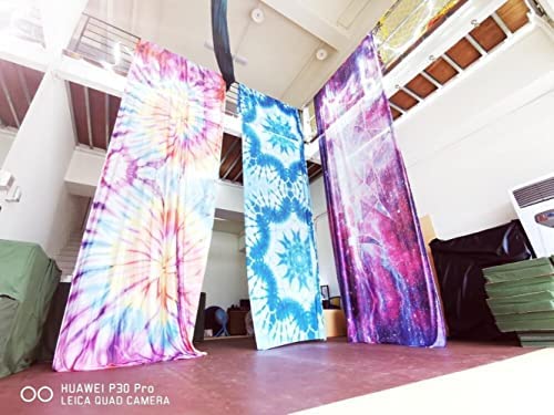 QueenLine 10Yards/9.2m Fly Aerial Silks Set for Home Yoga Ombre Sling Straps Antigravity Nylon Aerial Indoor Fitness Yoga Swing Yellow Green - Image 4