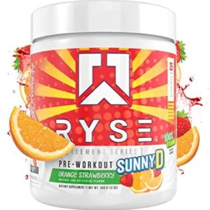 Ryse Element Series Pre-Workout | Everyday Pre-Workout | Beta Alanine, NO3-T Nitrates | 200mg Caffeine | 25 Servings (Sunny D Orange Strawberry)