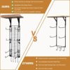 Yoga Mat Holder Wall Mount, Yoga Mat Storage Rack with 8 Detachable Stands, Adjustable Wall Organizer with Wood Floating Shelf & 4 Hooks for Hanging Foam Roller and Resistance Band at Home Gym - Image 4