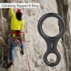 SolUptanisu Climbing,Climbing Rappel 8 Ring, 35KN Figure 8 Aluminum Descender Rappel Ring Rock Climbing Rescue Gear for Rappelling Belaying Climbing (Black) - Image 9