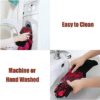 BBQ Gloves 1472℉ Extreme Heat Resistant Protective Cooking Gloves with Silicone Non-Slip Grip for BBQ Cooking/Baking/Smoker/Fireplace/Fire Pit/ Size Medium - Color is Red (Medium, Red) - Image 6