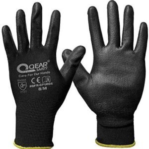 12 Pairs PU Palm Coated Work Safety Gloves, Knitted Liner, Multi-function, Light-weight, Thin, and Breathable