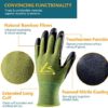 COOLJOB 2 Pairs Bamboo Touch Screen Gardening Gloves for Men and Women, Small Breathable Working Gloves, Rubber Coated Garden Gloves, Non Slip Grip for Workers, Gardeners, Drivers, Green & Black, S - Image 2