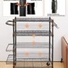 FHXZH Yoga Mat Storage Rack, Home Gym Workout Equipment Storage Rack, Cart for Organizing Workout Room, Organizer Yoga Equipment Dumbbell Kettlebells Home Gym Storage Rack with Hooks and Wheels - Image 4