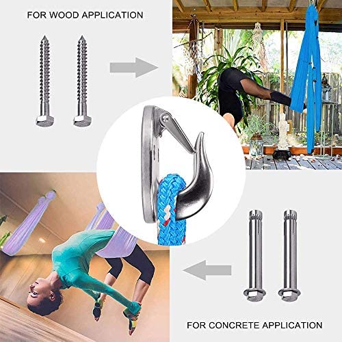 SELEWARE Resistance Band Wall Anchor Stainless Steel Workout Anchor Wall & Joist Mount Bracket for Suspension Trainers Gymnastic Rings Yoga Silk Hammock Climbing Rope, 2000 lbs Capacity - Image 2