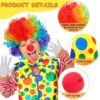 Clown Costume Set of 8, Include Red Clown Nose, Clown Shoes, Clown Vest, Clown Hat, Clown Wig, Clown Bow Tie and White Gloves Clown Accessories for Kids Adult Carnivals Halloween Funny Pretend Play - Image 5