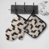 ACOGO Pet Dogs Heat Resistant Hot Oven Mitts & Pot Holders for Kitchen Gift Set with Non-Slip Textured Grip Set of 2, Oven Gloves for BBQ Cooking Baking, Grilling - Image 3