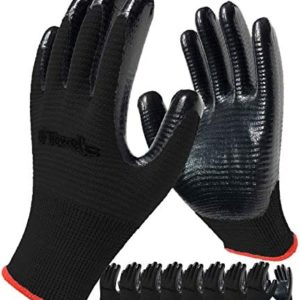 Work Gloves for Men and Women, 8-Pack, Nitrile Coated Safety Gloves Firm Grip