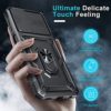 Samsung Galaxy A23 5G/4G Case Built in Slide Camera Lens Cover and Screen Protector,Heavy Duty Shockproof Full Body Protective Phone Cover,Built in Finger Ring Stable Holder Kickstand,2022 Black - Image 6