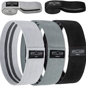 FITLUV Fabric Booty Bands for Thigh, Hip, Butt and Leg Workouts. Set of 5 Non Slip Cloth Exercise Resistance Bands. Best Home Gym Workout for Glutes. Portable Fitness Travel Accessories and Equipment.