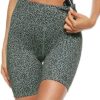 PERSIT Women's High Waist Print Workout Yoga Shorts with 2 Hidden Pockets, Non See-Through Tummy Control Athletic Shorts - Image 3