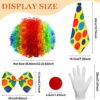 10 Pcs Clown Costume Set, Funny Clown Nose Clown Wig Clown Bow Clown Tie White Gloves Clown Accessories for Halloween Carnival Circus Cosplay Party - Image 2