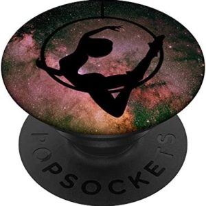 Aerial Hoop Lyra Circus Flow Arts Aerialist - Dark Galaxy PopSockets PopGrip: Swappable Grip for Phones & Tablets