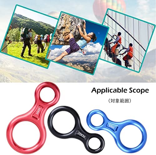 JEELAD 35KN 50KN Rescue Figure 8 Descender Climbing Gear Downhill Rappelling Rope Aluminum Alloy for Rock Climbing Training Emergency Aerial Yoga - Image 3