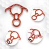 ProClimb 40kN Fall Rescue Big 8 Aluminum Descender with Bent-Ears Rappelling Gear Belay Device (Orange) - Image 4