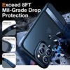 TORRAS MarsClimber iPhone 14 Pro Max Case 6.7 inch,[8X Armor-Level Protection] [Invisible Stand] Translucent Kickstand Phone Cases for iPhone 14 Pro Max Case,Mystic Black - Image 5
