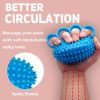 Hand Grip Strengthener with Finger Rings Soft Stretchable Spikey Ball Trainer for Finger and Hand Exercise (Blue) - Image 4