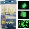 Skipaelf Sabiki Rigs Saltwater,14 Packs Fishing Lures Bait Rigs Set,Luminous Sabiki Rig with High Carbon Hooks,Soft Shrimp Real Fish Skin Fishing Rigs - Image 3
