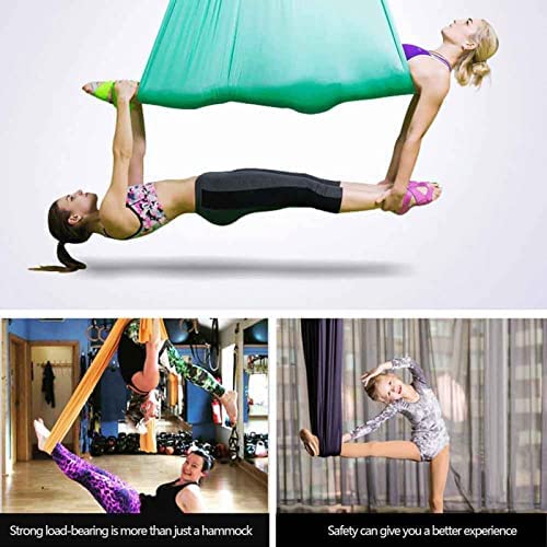 YANGHUI Aerial Silks Yoga Swing Kit Yoga Hammock Flying Dance Aerial Yoga Yoga Aerial Antigravity Yoga Hammock for Indoor or Outdoor 5M,M - Image 3