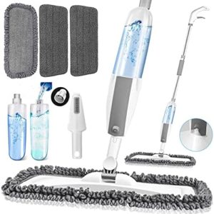 Spray Mop for Floor Cleaning Microfiber - Floor Mop with 2 Refillable Bottles 3 Washable Pads for Home Kitchen Hardwood Laminate Vinyl Tile Wood Reusable Wet Dry Mop