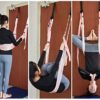 FABAX 200kg Load Aerial Decompression Yoga Hammock Stretch Belt Lower Waist Trainer Door Double Chuck Handstand Inverted Rope (Color : Pink) - Image 5