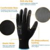 COOLJOB 12 Pairs Safety Work Gloves with Grip, Ultra-lite PU Coated Polyurethane Working Gloves for Men Women, 13 Gauge Seamless Knit for Warehouse Driver Worker, Bulk Pack Package, X-Large Black - Image 3