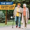 ELESIK Walking Cane for Women & Men - Adjustable Folding Cane with T Handle and Pivot Base Design, Foldable Walking Stick for Seniors with Nylon Strap, Collapsible Cane for Safe Walking - Image 7