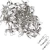 DE 100pcs Barrel Swivel with Safety Snap Connector Solid Rings Fishing - Image 3