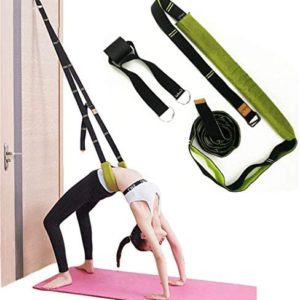 Yoga Waist Back Stretch Band - Door Flexibility Tensile Multifunction Assist Training, Yoga Leg Stretcher Strap w/ Door Anchor, for Fitness, Dance, Yoga, Gymnastics, Cheerleading, Splits (Green)