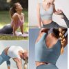 YOGERSSY Longline Sports Bras for Women Wirefree Padded Sports Yoga Bra Gym Running Workout Tank Tops - Image 4