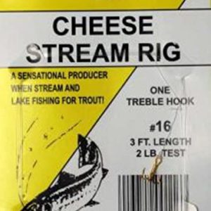Jed Welsh Fishing 3 Pack Cheese Stream Rig Size 14 Hook Leader Rigs with #14 Hooks, Pre-Tied Ready to Fish-3 Pack, Clear