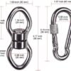 SELEWARE Silent Bearing Swing Swivel with 2 Carabiners, 360° Rotational Device Hanging Accessory for Tree Swing, Hammock Chair, Climbing Rope, Yoga, Kids Swing Swivel,1200LB Capacity - Image 4