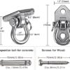 WAREMAID Heavy Duty Swing Hanger Hook, Hammock Chair Hanging Kit Swing Ceiling Mount, , Indoor Outdoor Playground Hanging Chair, Yoga, Tree, Gym, Rope, Swing Set Bracket, Punching Bag Hardware,1000LB - Image 6