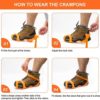 Crampons, Ice Cleats for Shoes and Boots, Stainless Steel Shoe Grippers 11 Spikes Grips for Ice and Snow, Suitable for Climbing, Ice Fishing, Hiking - Image 4