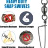 Dr.Fish 20 Pack Fishing Snap Swivels, Ball Bearing Swivels with Stainless Steel Coastlock Snap, Corrosion Resistant Black Nickel Coating, High Strength 26Lb to 503Lb, Saltwater Swivels Fishing Tackle… - Image 5