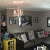 The Original Gypsy Color 4 Light Crystal White Hardwire Flush Mount Chandelier H17.5”xW15”, White Metal Frame with Clear Glass Stem and Clear Acrylic Crystals & Beads That Sparkle Just Like Glass - Image 4