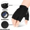 OZERO Bike Cycling Gloves Shockproof Gel Pads and Extra Grip Leather Palm - Half Finger Glove for Road Bike/Weightlifting/Workout/Motorcycle/Riding for Men and Women - Image 4