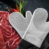 Long Silicone Oven Mitts - Silicone Mitts, Heat Resistant Mitts, Non-Slip Professional Cooking Mitts, Kitchen Potholders and Oven Mitts, Heat Resistant Grill Gloves, Oven Mitts (Grey, Large) - Image 8