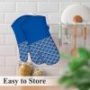 Tuff4ever Oven Mitts Heat Resistant Extra Long Silicone Oven Gloves with Non-Slip Silicone Grip and 100% Cotton Lining for Baking Cooking BBQ (1 Pair-Blue) - Image 6