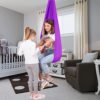 Therapy Sensory Swing for Kids and Adult Indoor Cuddle Swing Outdoor Hammocks Has Calming Effect On Child for Children with Special Needs ADHD Sensory Integration(Purple Size:59"x110") - Image 5