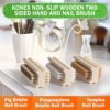 Konex Non-Slip Wooden Two-sided Hand and Nail Brush. Fingernail Brush for Nail Cleaning and Scrubbing. Heavy duty Stiff Nail Brush for Travel. Mechanic hand scrub brush with molded grip. - Image 9