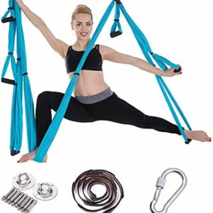 EUPEFIST Aerial Yoga Swing 6 Handles, Aerial Yoga Hammock Trapeze Ultra Strong Antigravity Yoga Hammock for Improved Yoga Inversions Flexibility & Core Strength,D