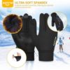 Kids Winter Warm Sports Gloves - Cold Weather Waterproof Children Mittens Age 4 12 Years Boys Girls Black - Image 4