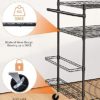 FHXZH Yoga Mat Storage Rack, Home Gym Workout Equipment Storage Rack, Cart for Organizing Workout Room, Organizer Yoga Equipment Dumbbell Kettlebells Home Gym Storage Rack with Hooks and Wheels - Image 7