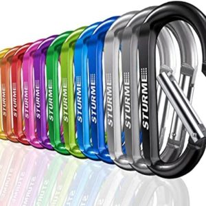 STURME 12pcs Carabiner Clip 3" Small Durable Carabiner Keychain Carabeaner Hooks
