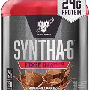 BSN SYNTHA-6 Edge Protein Powder, Chocolate Protein Powder with Hydrolyzed Whey, Micellar Casein, Milk Protein Isolate, Low Sugar, 24g Protein, Chocolate Milkshake, 48 Servings