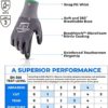 Work Gloves with MicroFoam Nitrile Coating and Reinforced Thumb, 4 Pairs, Good Grip in Conditions Like Construction, Mechanic, Warehouse, X-Small - Image 4