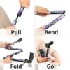 LIXIANG Walking Cane, 5-Level Folding Walking Cane for Men Women Lightweight Adjustable Portable Hand Walking Stick - Balancing Mobility Aid - Sleek Comfortable T Handles (APurple Floral Printing) - Image 4